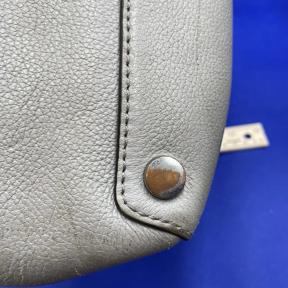 Michael Kors  Camille Small Pebbled Gray Leather Satchel Handbag